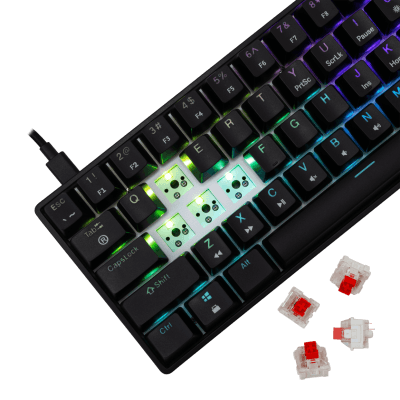 White Shark GK-004111 SHINOBI 2 NOIR Switch Rouge 3