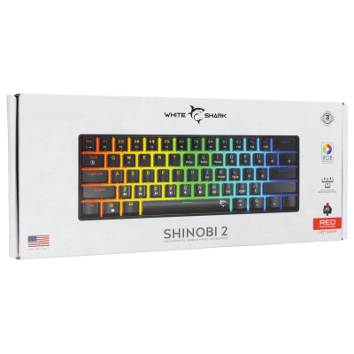 White Shark GK-004111 SHINOBI 2 NOIR Switch Rouge 5