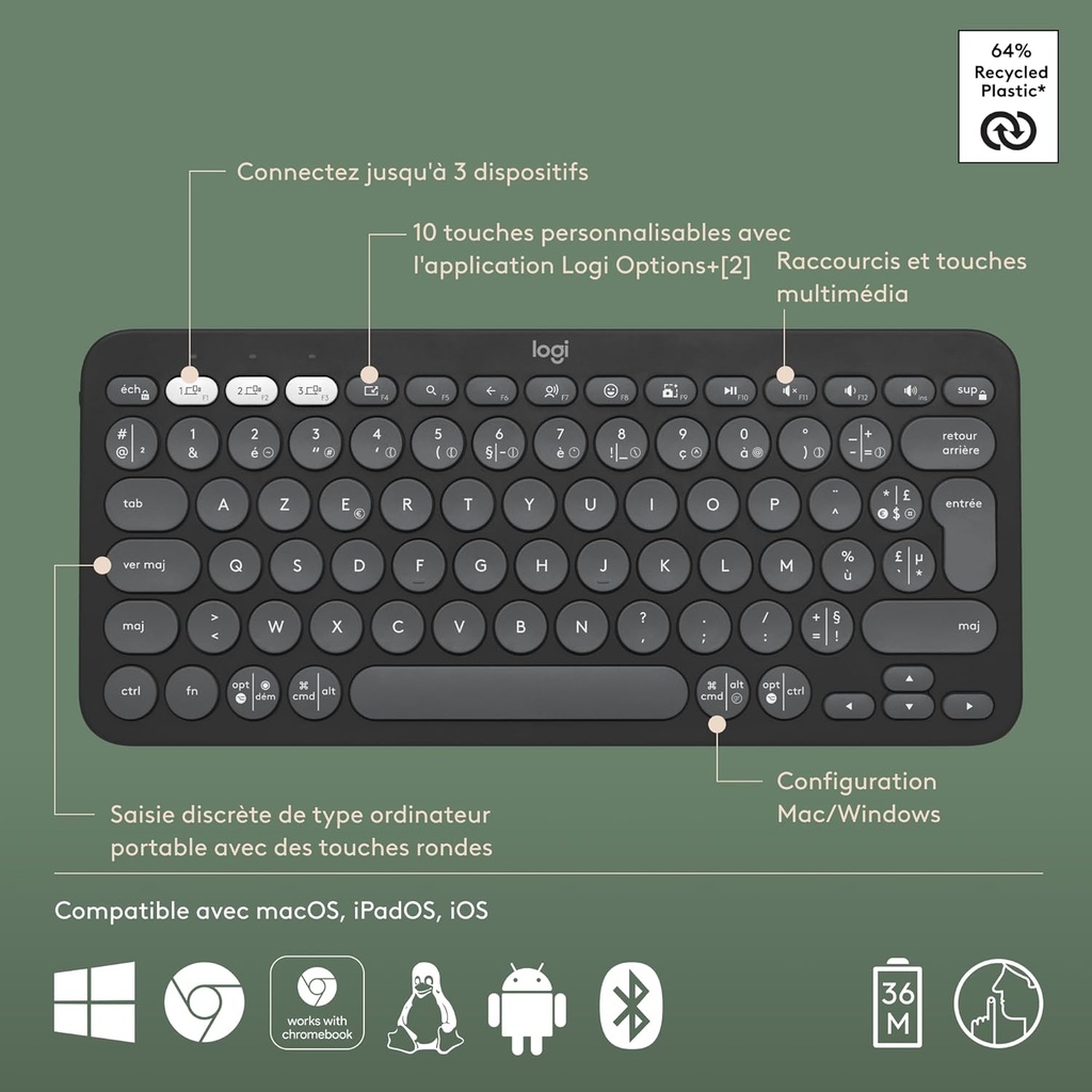 Logitech K380 Bluetooth NOIR 4