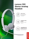 Lenovo 100 Stereo Analog Headset Gris 3