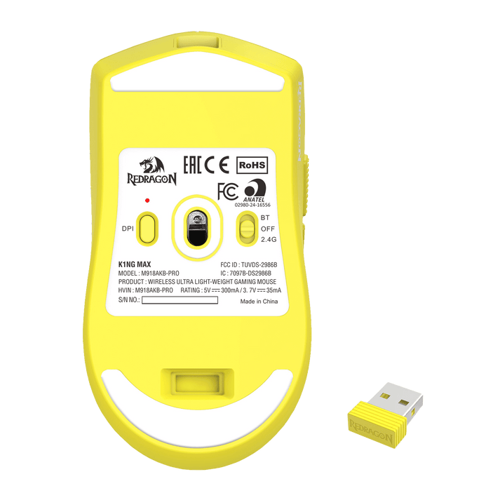 Redragon K1ng Max M918-AKB-PRO Gaming Sans Fil Jaune 4