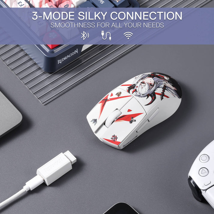 Redragon K1ng Pro M916AK-PRO Gaming Sans Fil Blanc 5