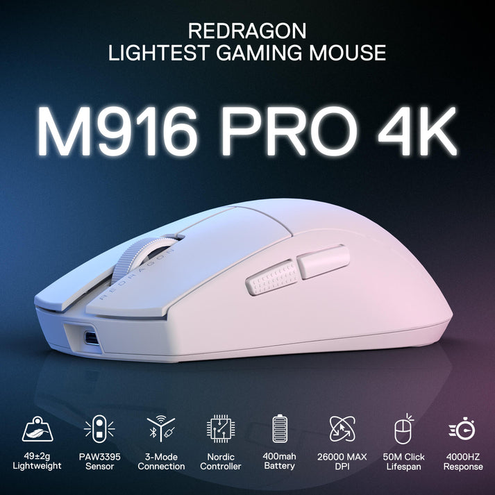 Redragon K1ng 4K Pro M916W-PRO-4K-V2 Gaming Sans Fil Blanc 3