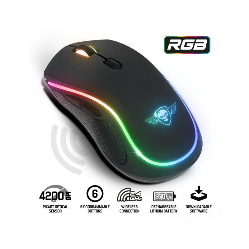 Spirit of Gamer Pro-M9 Souris Sans Fil 4200 DPI Rechargeable RGB Noir 3