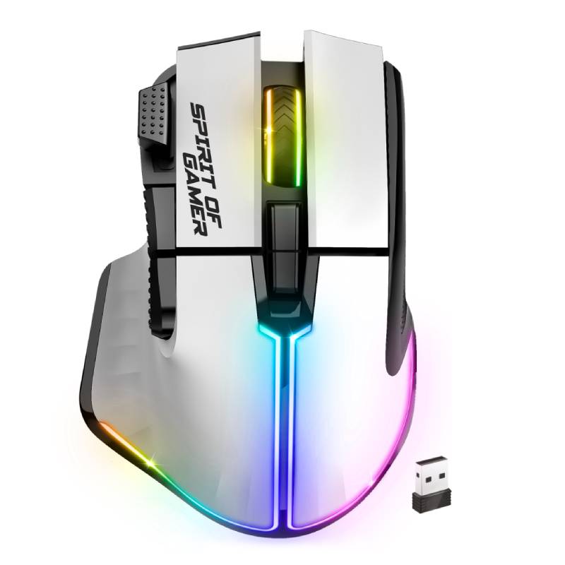 Spirit of Gamer Pro-M5 Souris Sans Fil RGB 800 DPI Blanc 2