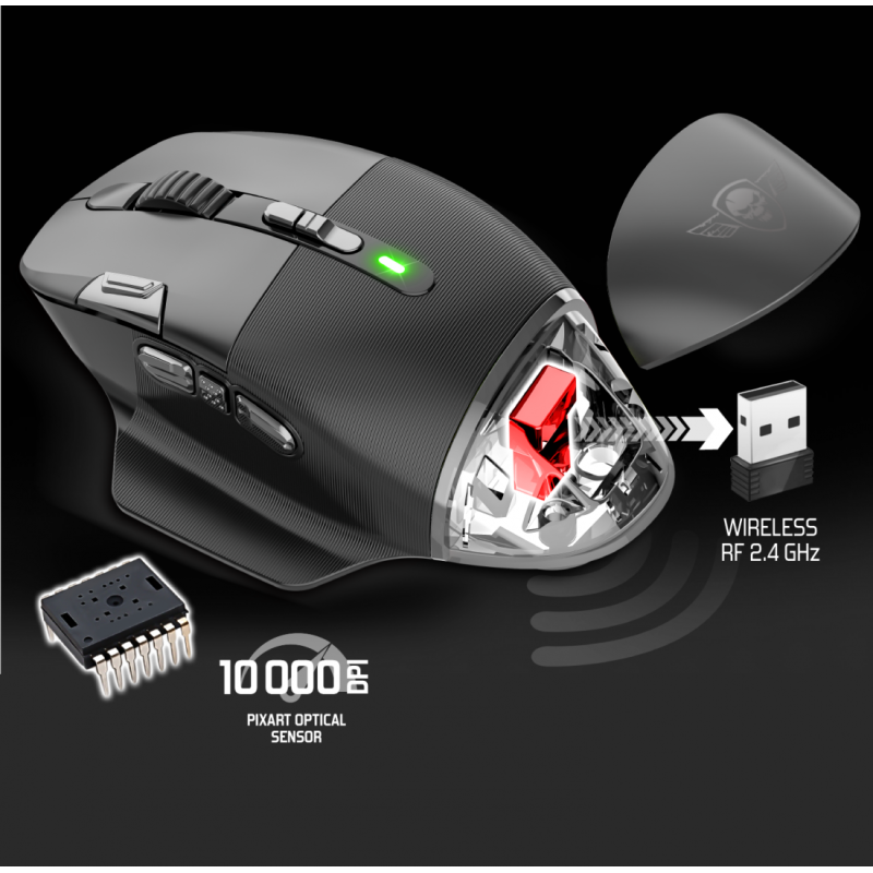 Spirit of Gamer Xpert-M800 Souris Sans Fil Rechargeable RGB Noir 5