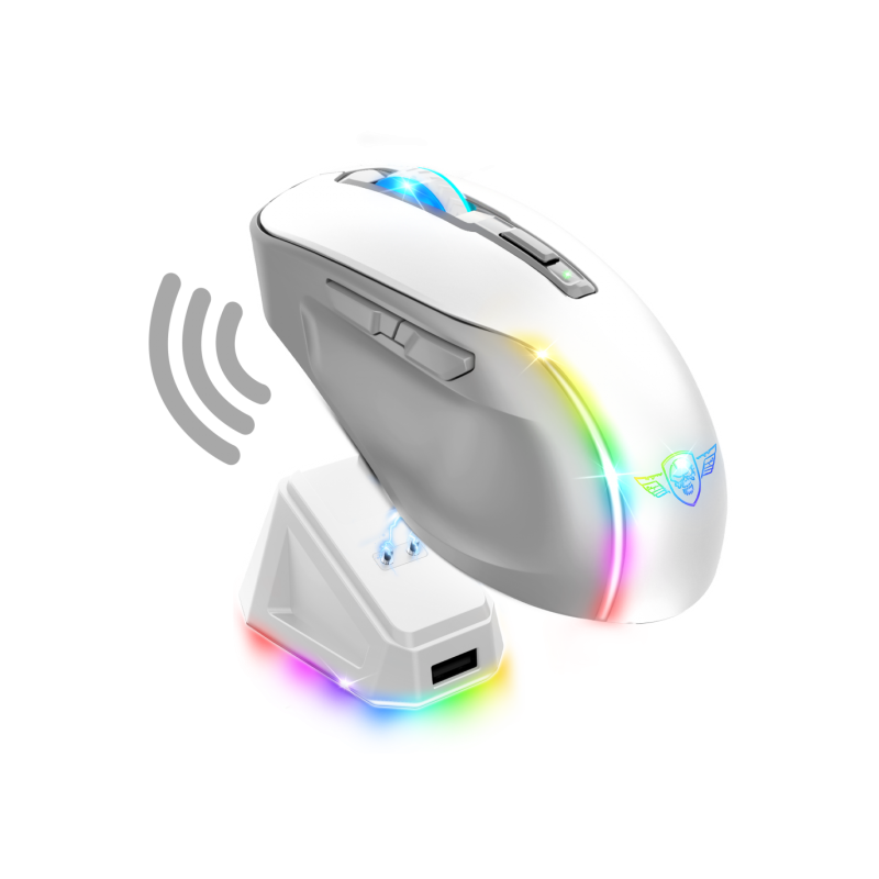 Spirit of Gamer Elite M50 Souris Sans Fil Arctic RGB Blanc 3