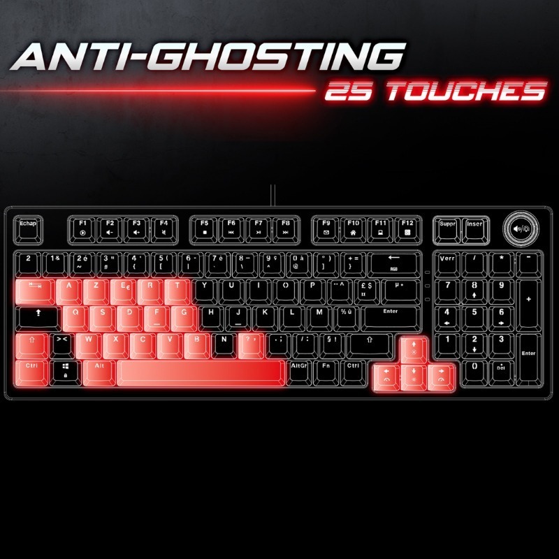 Clavier Gamer Filaire SPIRIT OF GAMER XPERT K350 RGB Switch Marron - Gris 1