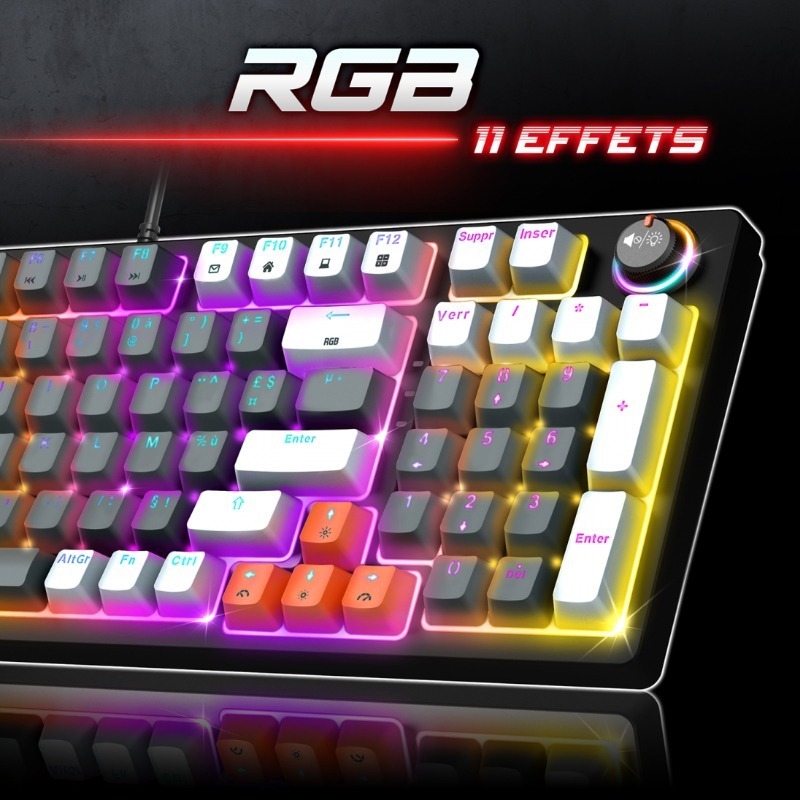 Clavier Gamer Filaire SPIRIT OF GAMER XPERT K350 RGB Switch Marron - Gris 2