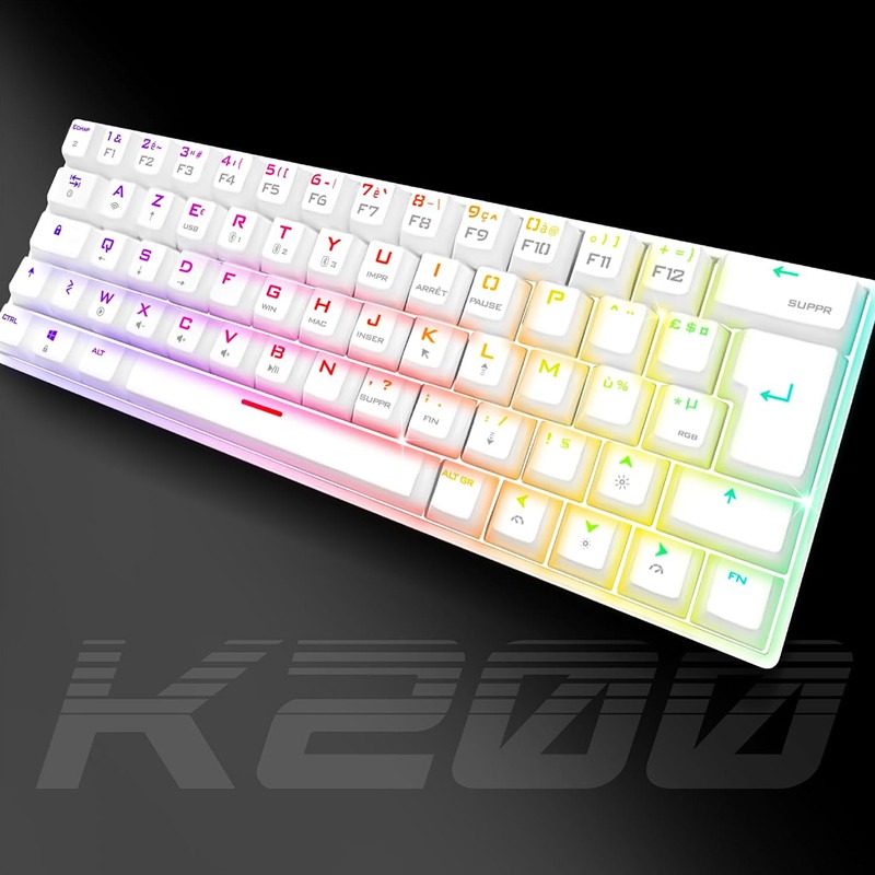 Clavier Gamer Sans Fil SPIRIT OF GAMER XPERT K200 - Blanc 2