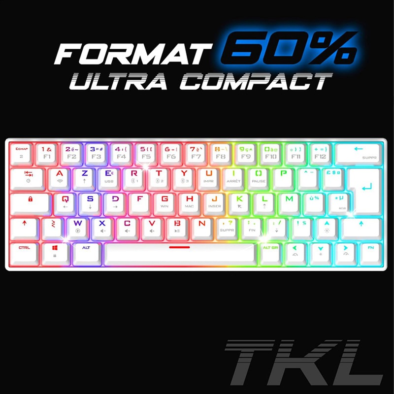 Clavier Gamer Sans Fil SPIRIT OF GAMER XPERT K200 - Blanc 3