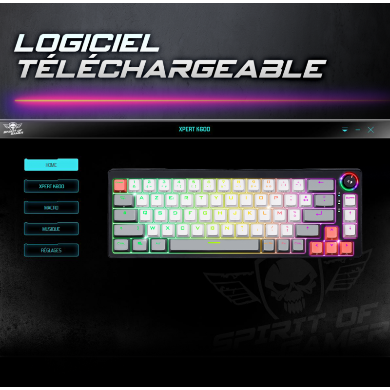 CLAVIER SANS FIL Spirit of Gamer BT SOG XPERT K600 MECA TKLRGB 4