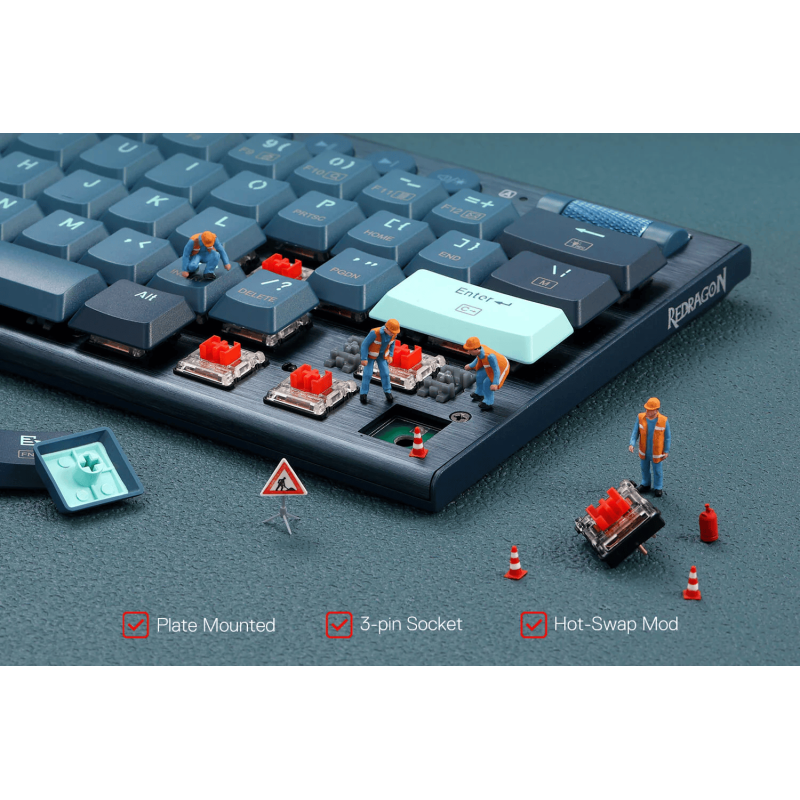 Clavier Gamer Mécanique Redragon NOCTIS K632 PRO RGB / Red Switch / BLEU 3