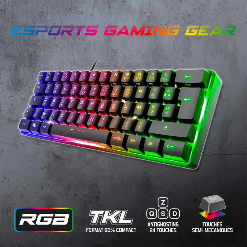 Clavier Gamer Filaire SPIRIT OF GAMER PRO-K2 RGB - Noir 1