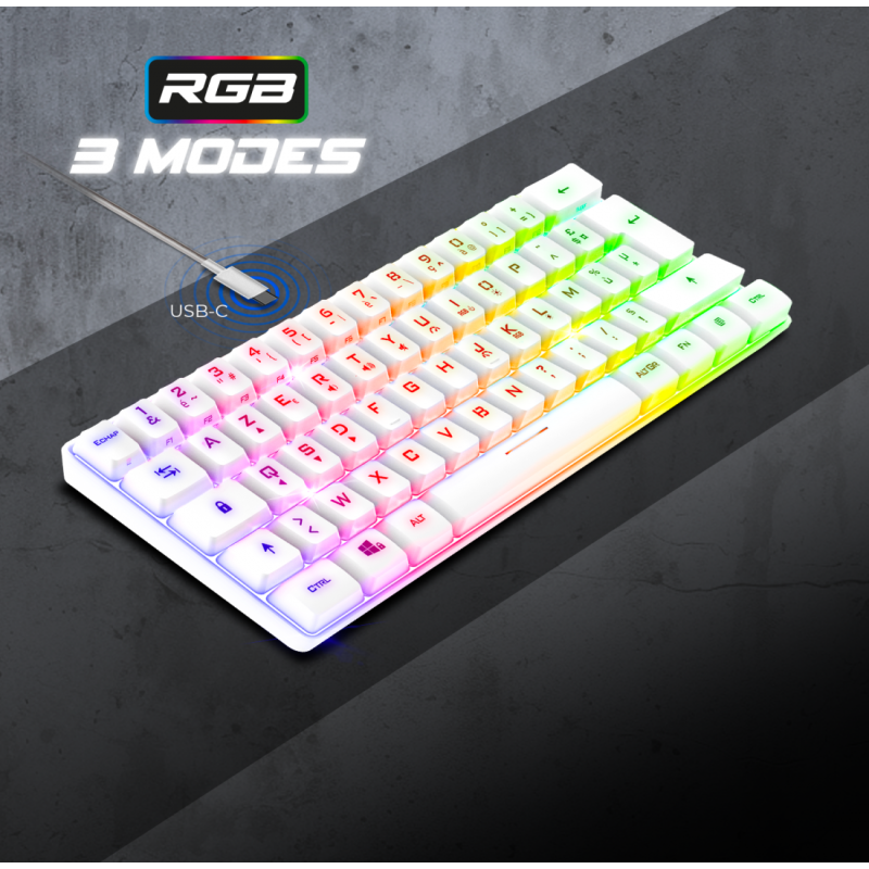 Clavier Gamer Filaire SPIRIT OF GAMER PRO-K2 RGB - Blanc 2