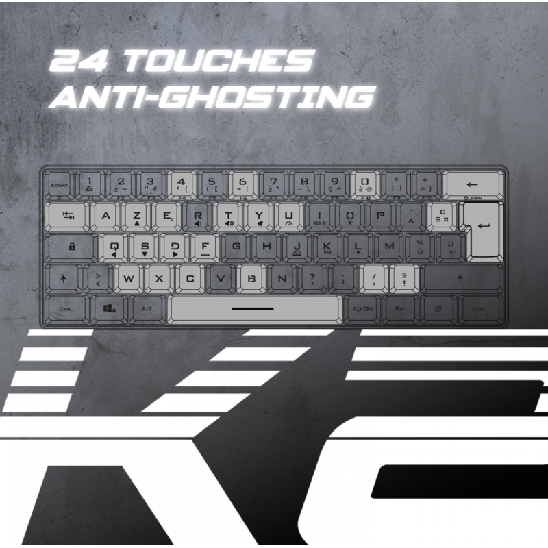 Clavier Gamer Filaire SPIRIT OF GAMER PRO-K2 RGB - Blanc 3