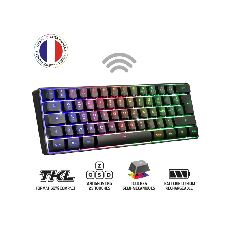 SOG CLAVIER ELITE-K50 TKL Sans Fil CLA-EK50RF 1