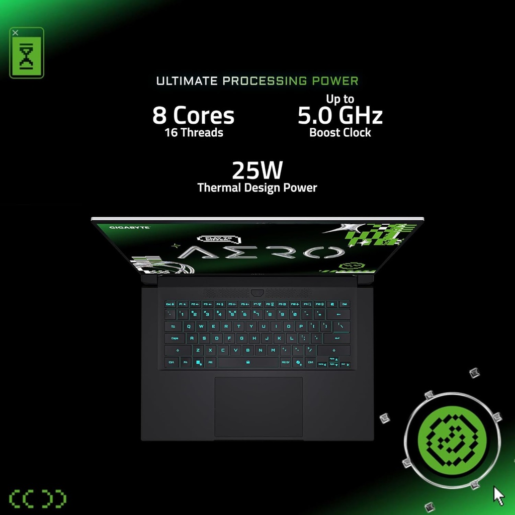 GIGABYTE AERO COPILOT+ X16 1WH - AMD Ryzen AI 7 350 - 16 Go - Gen4 SSD 1TB - Nvidia GeForce RTX 5070 8GB GDDR 2