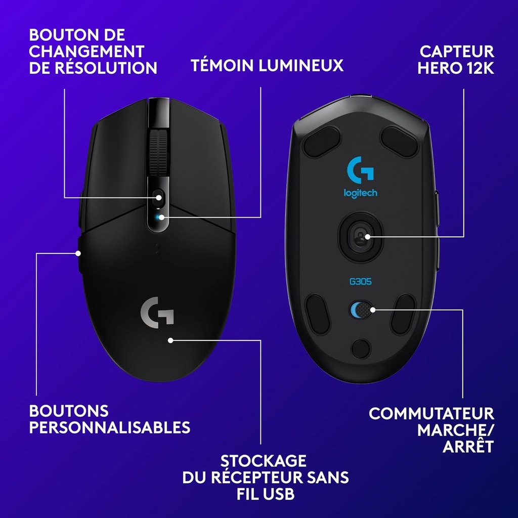 Logitech G305 Noir Sans Fil image4