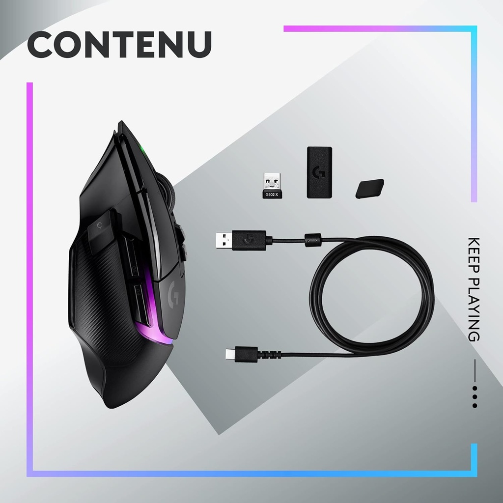 Logitech G502 X Plus Noir Sans Fil image4