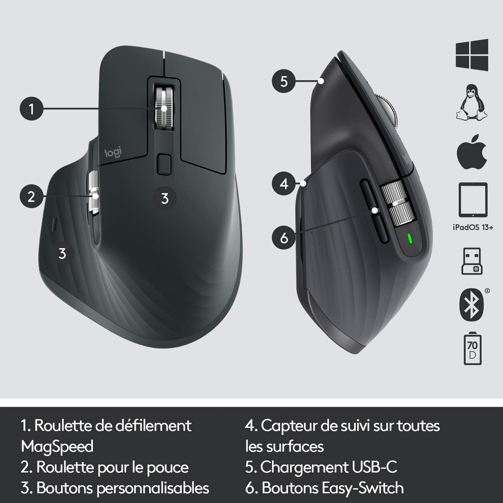 Logitech MX Master 3 Noir Sans Fil image2