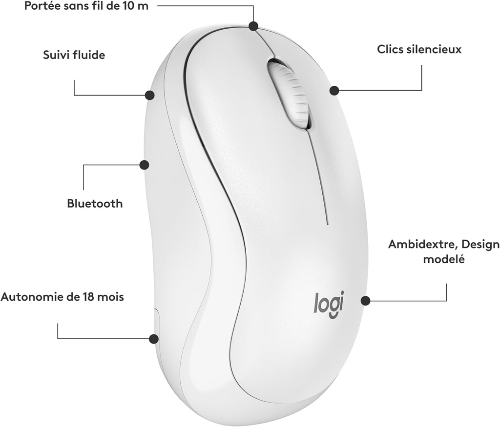 Logitech M240 Silent Blanc Sans Fil image2