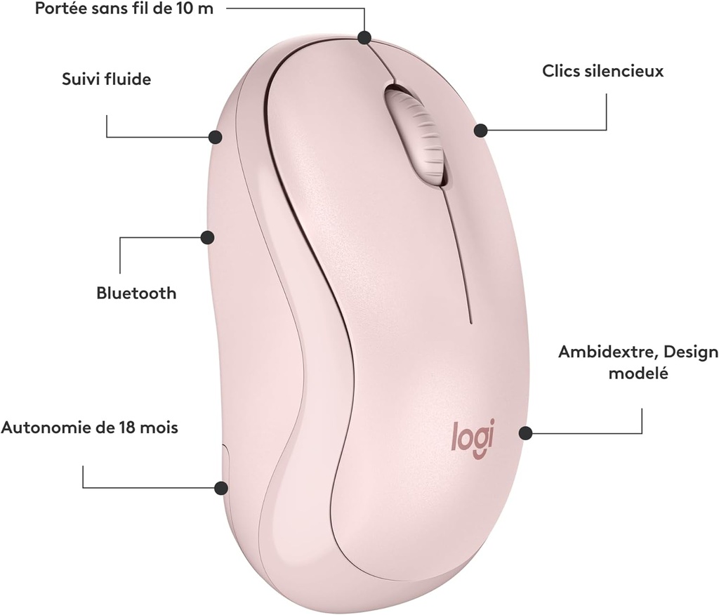 Logitech M240 Silent Rose Sans Fil image2