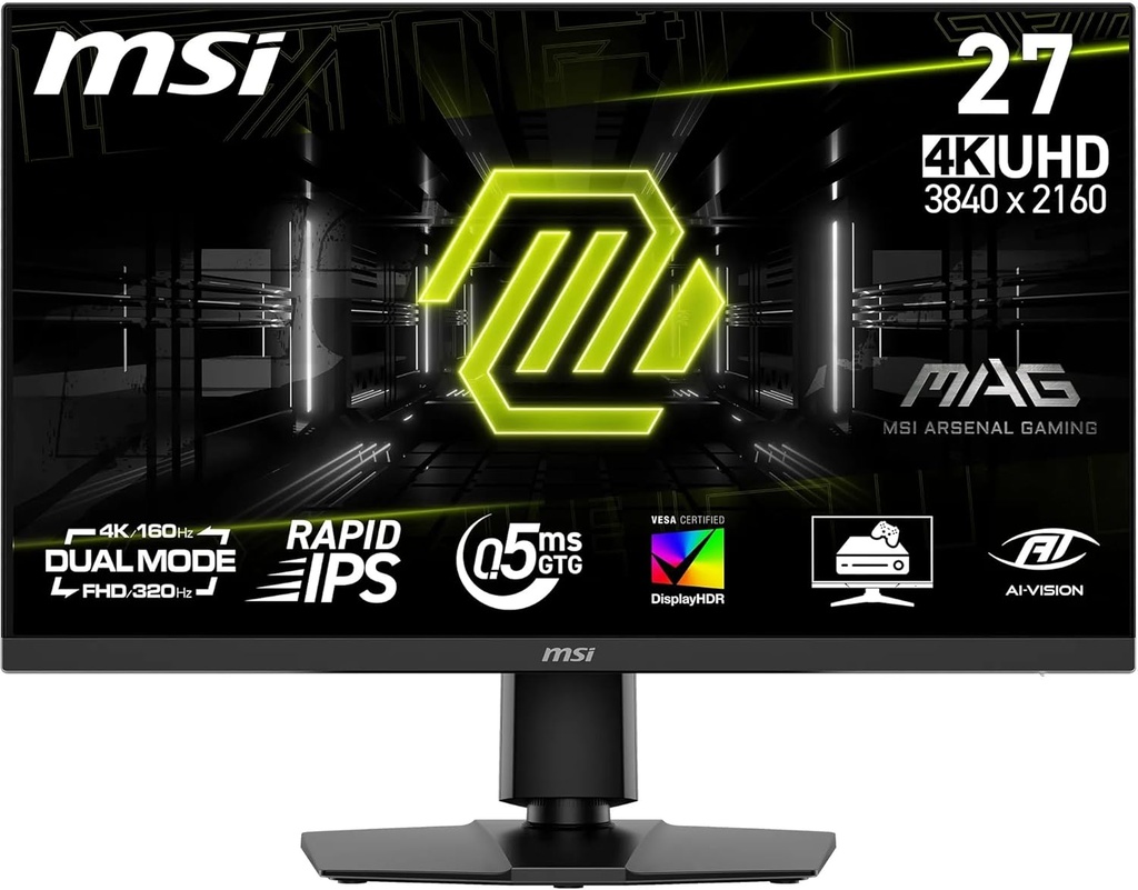 MSI - MAG 272URDF E16 27" - 4K UHD - 160Hz (4K) / 320Hz (FHD) - Rapid IPS - 0.5ms (160Hz)
