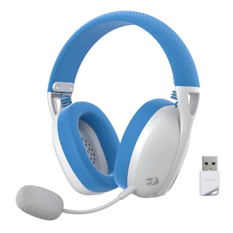 Micro Casque Gamer Sans Fil REDRAGON IRE PRO H848B - Bleu/Blanc