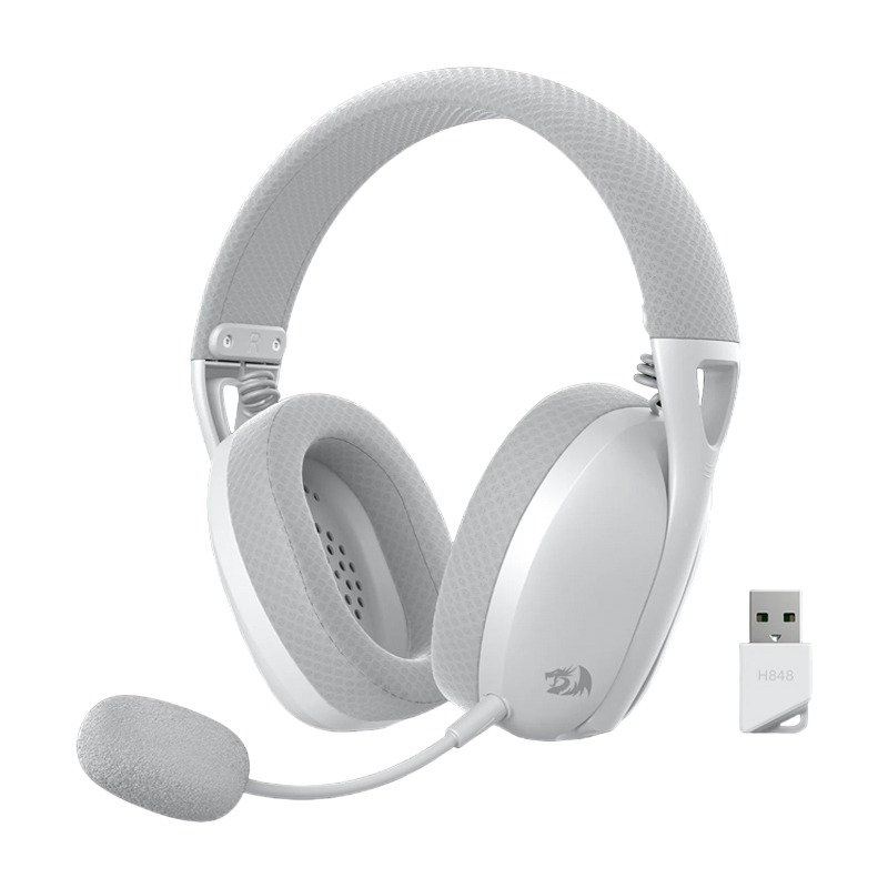 Micro Casque Gamer Sans Fil REDRAGON IRE PRO H848G - Gris/Blanc