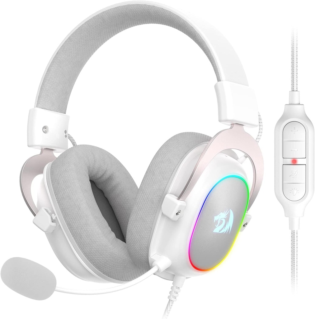 Micro Casque Gamer Filaire REDRAGON ZEUS X H510WR-RGB - Blanc
